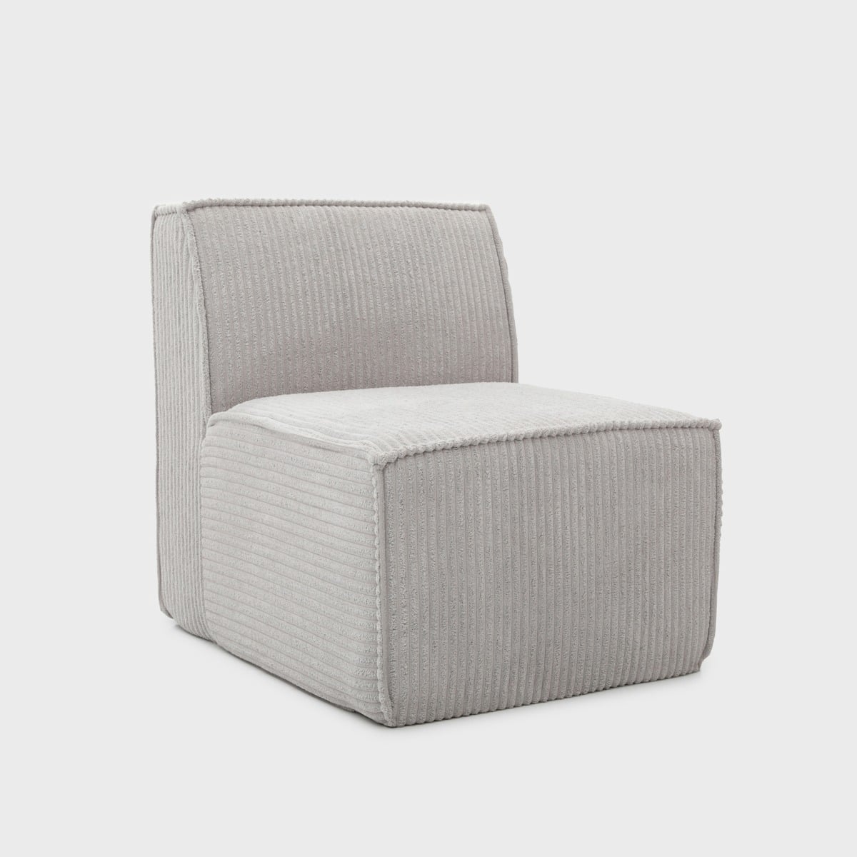 Fotel modułowy LYKKE jasnoszary piankowy sztruksowy 73x88x73 cm