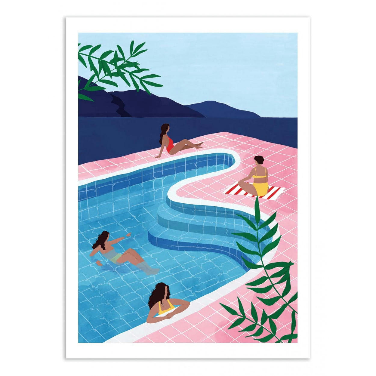 MAJA TOMLJANOVIC - POOL LADIES - MAJA TOMLJANIC - Affiche d'art 50 x 70 cm