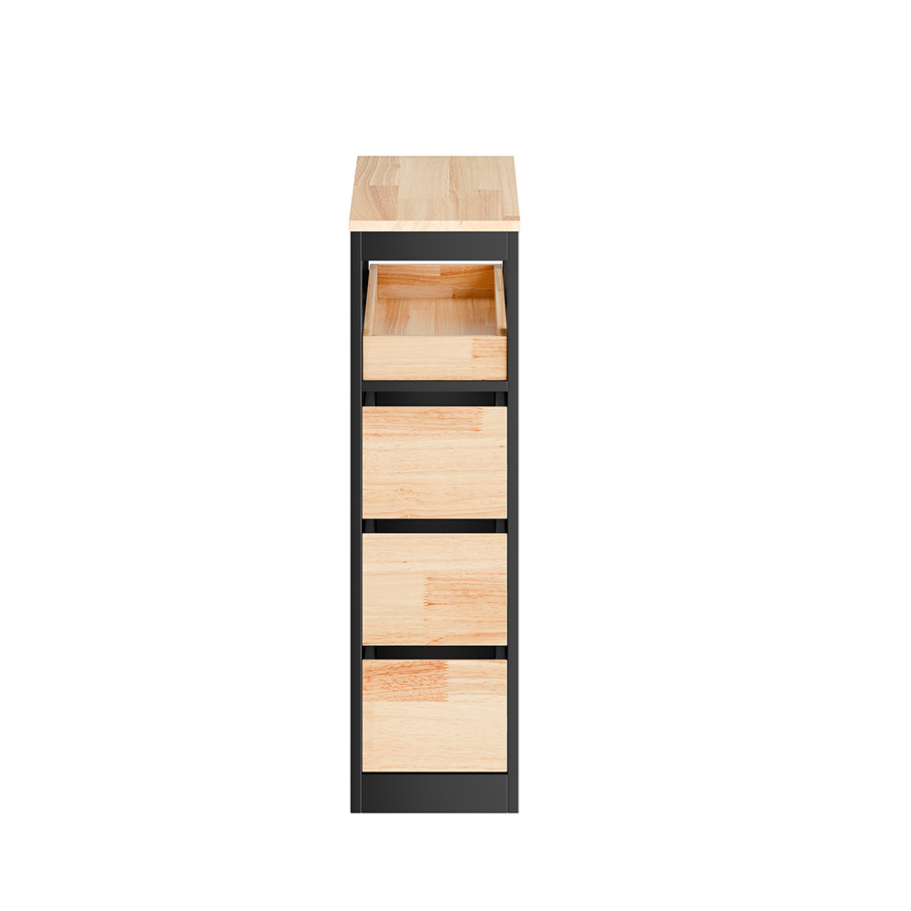 SoBuy Szafka łazienkowa z 4 szufladami Czarny 65x23x82 BZR54-II-SCH
