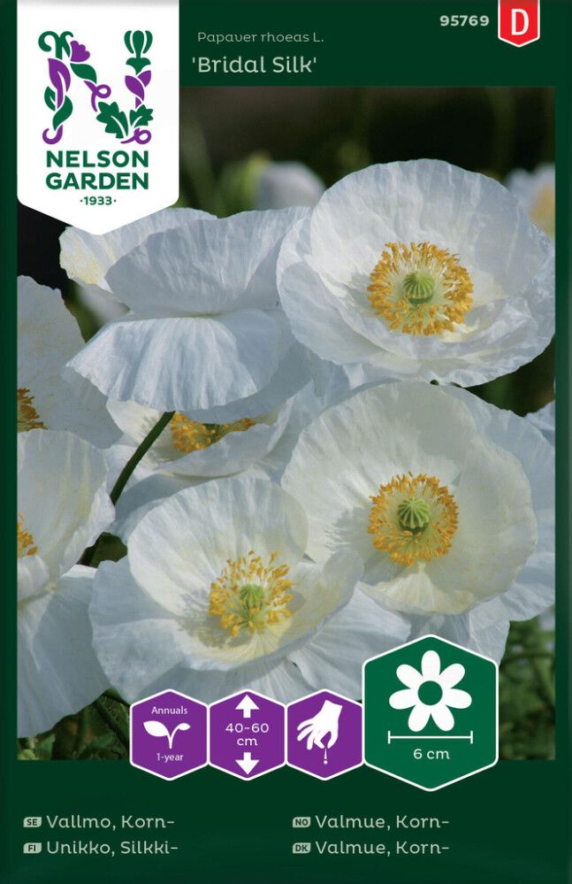 BLOMSTERFRØ NELSON GARDEN KORNVALMUE BRIDAL SILK