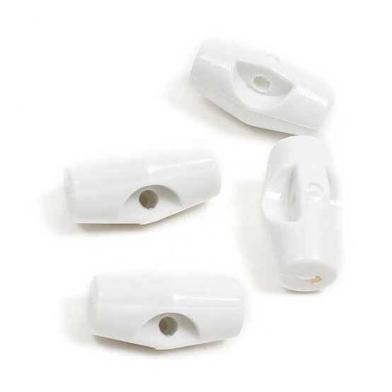 Hemline White Basic Barrel Button 4 Pack