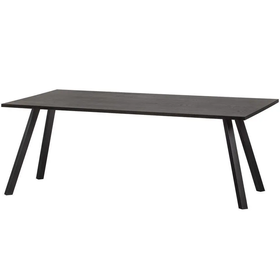 WOOOD Tablo Tafel met 2-stand Poot - Eiken/Metaal - Zwart - 75x160x90