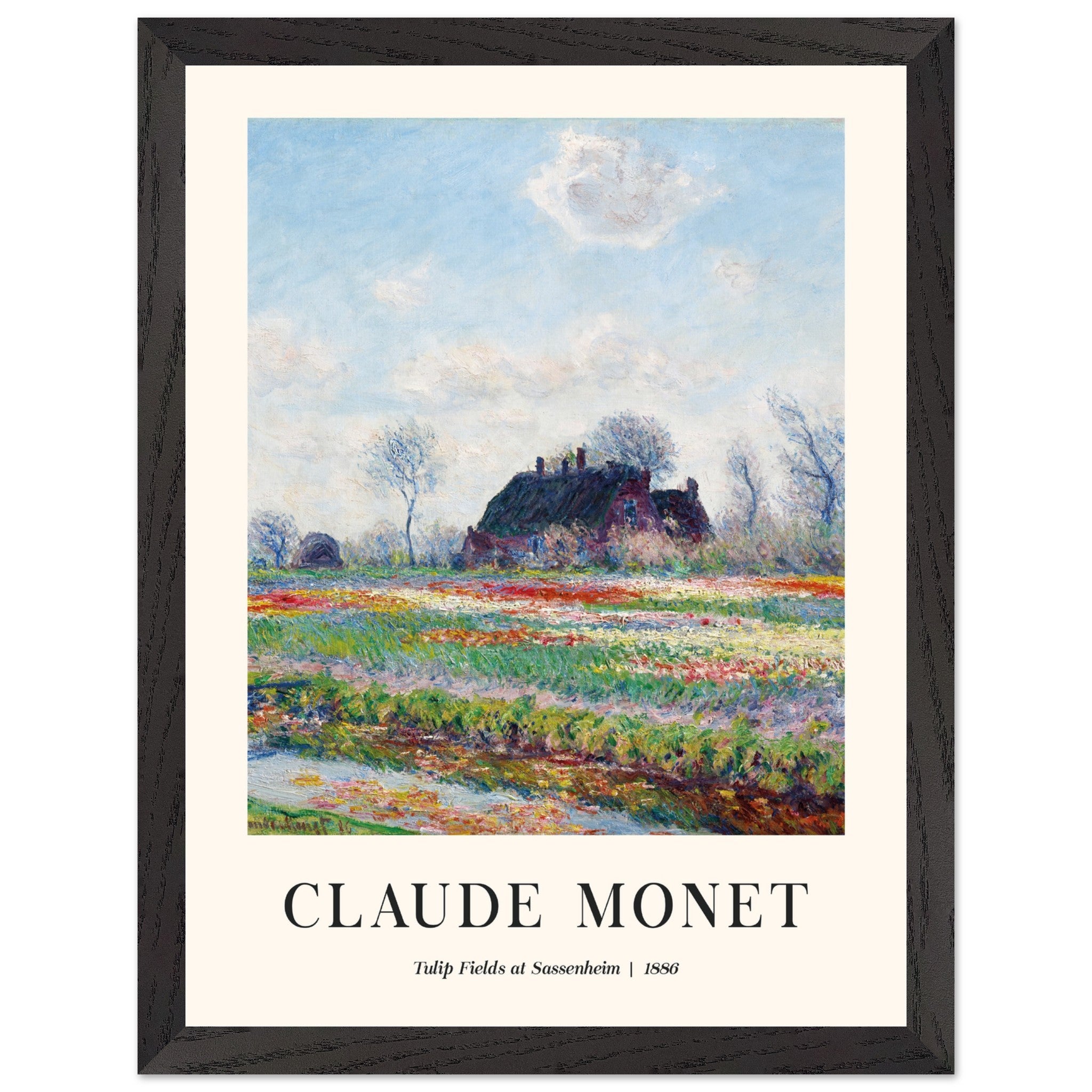 Artfulprints Poster met Lijst Claude Monet - Tulip fields at Sassenheim  - 30x40 cm - Meerkleurig