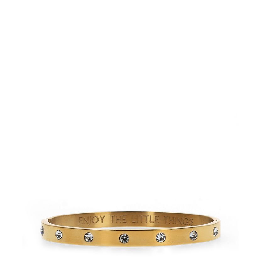 Manfield Gouden stalen armband met diamantjes