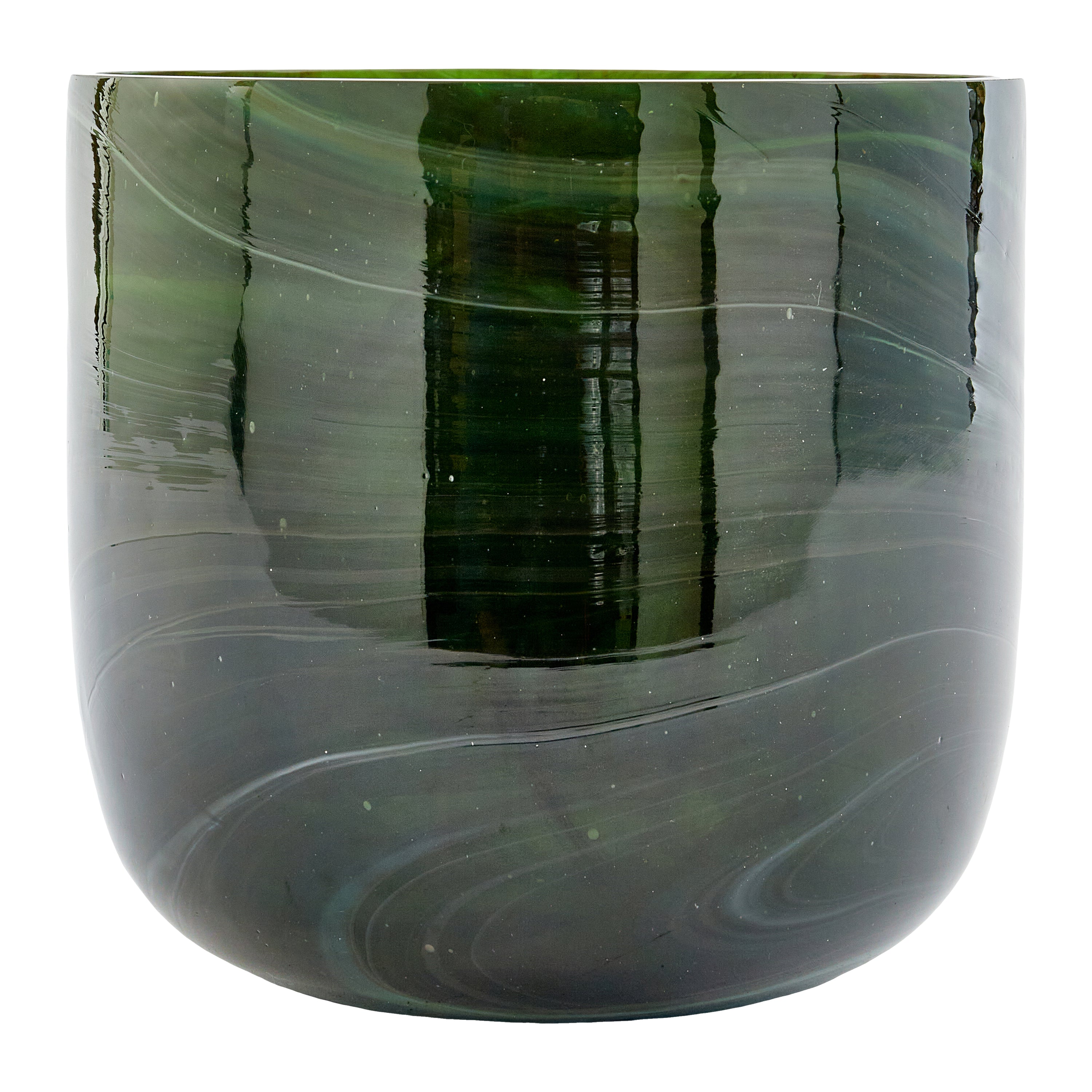 POLSPOTTEN Marbled Vaas Ø 20 cm - Dark Green