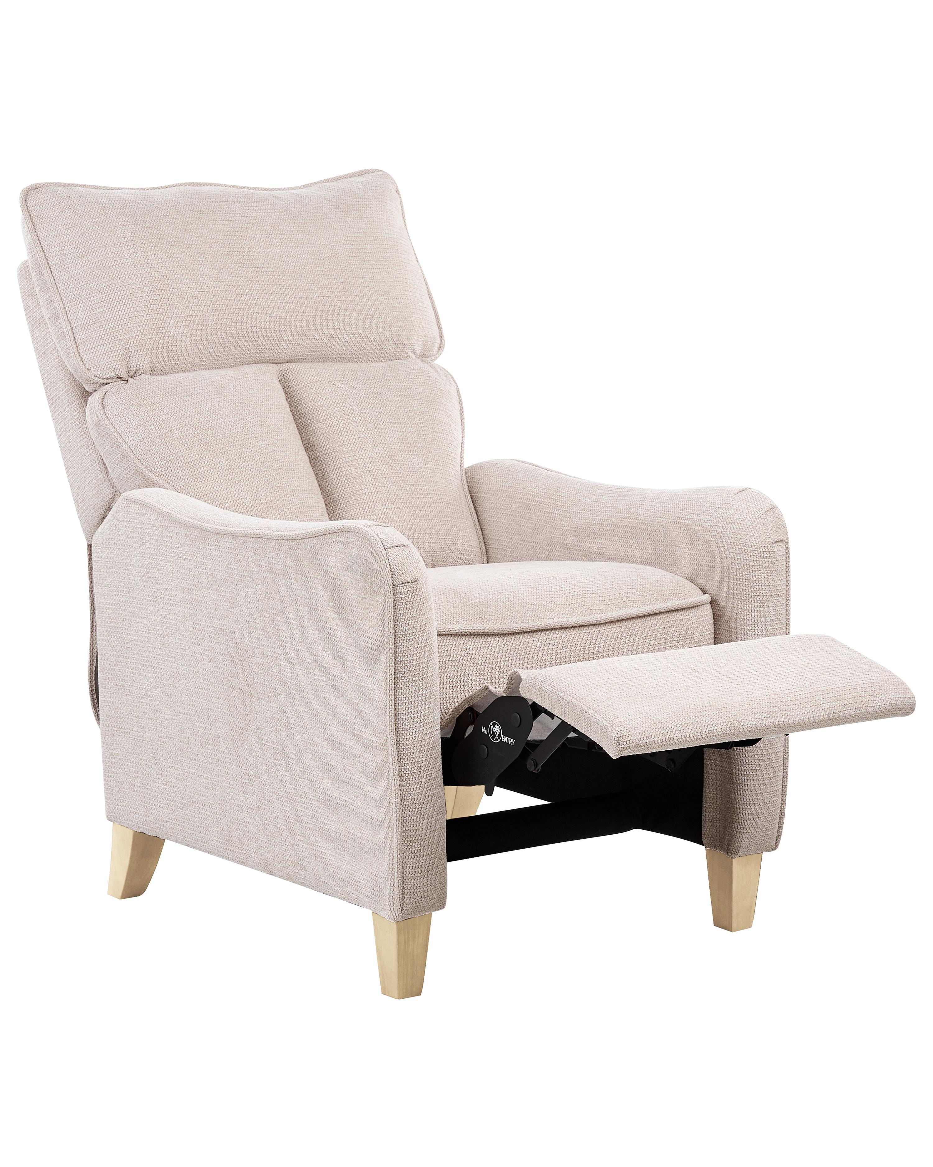 Recliner Chair ROYSTON with Footrest Fabric Beige