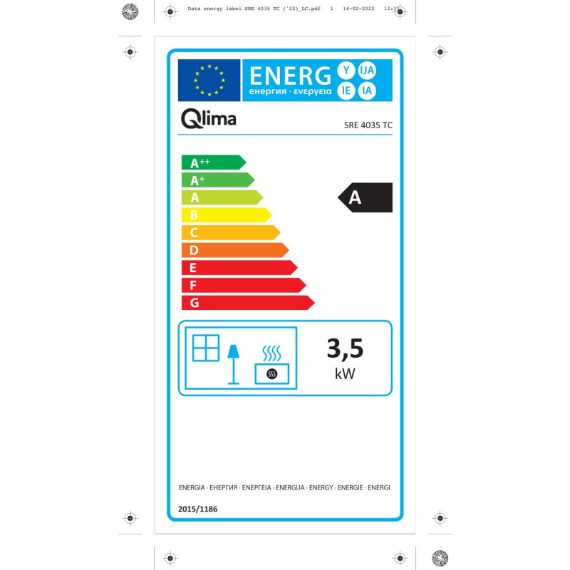 Poêle à pétrole électronique SRE4035TC 3500 W QLIMA