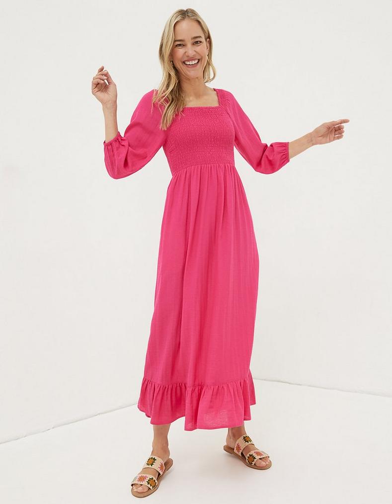 Adele Shirred Midi Dress