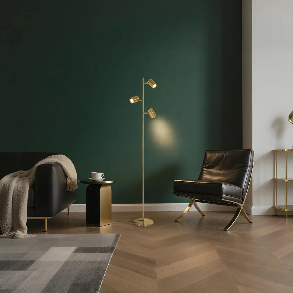 Qazqa vloerlamp jeana bronskleurig gu10