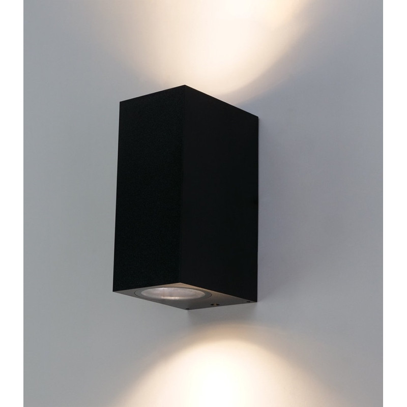 Applique extérieure Scogliera noire carrée GU10 2 x 5 W EGLO