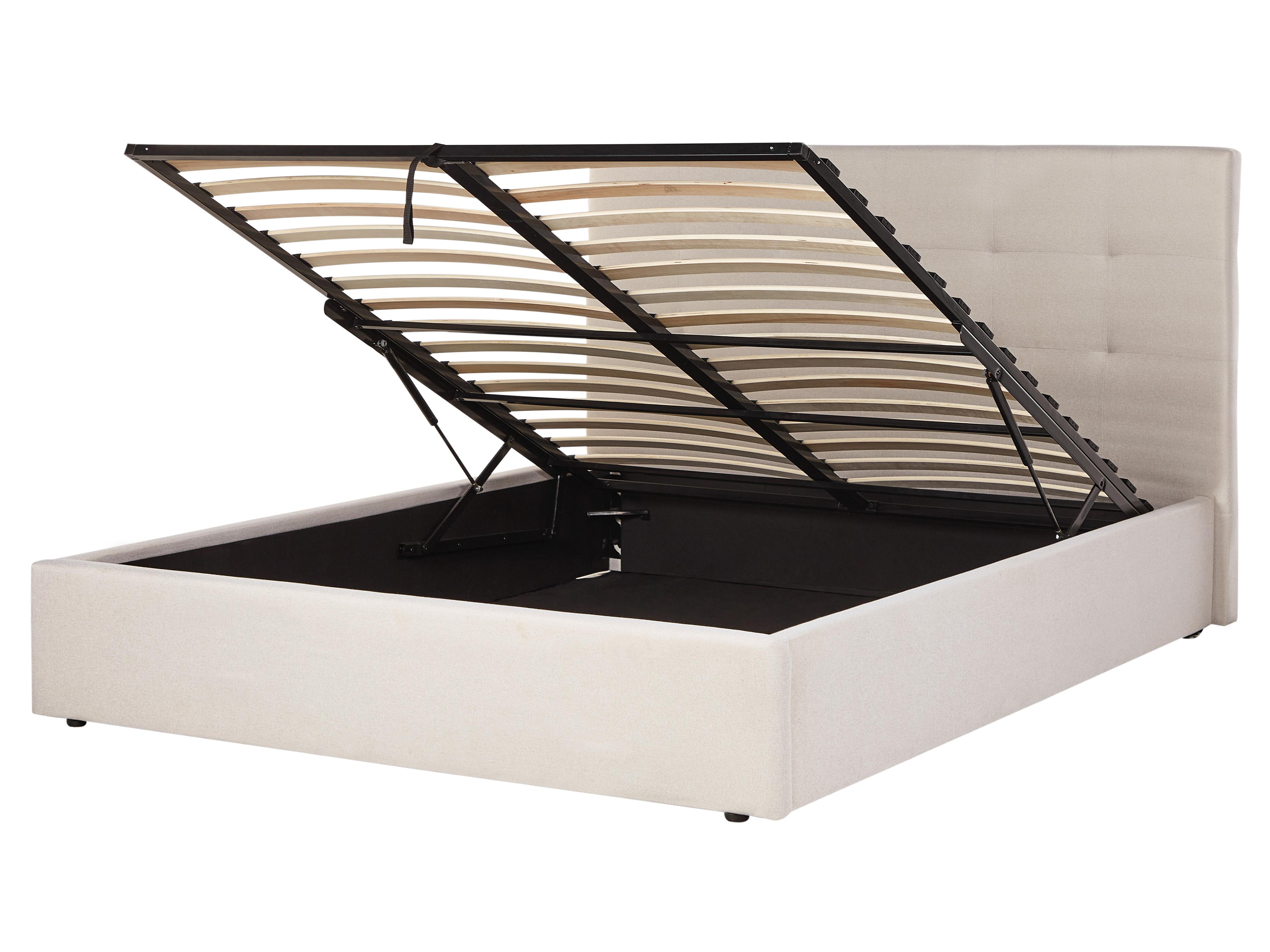 Ottoman Bed Fabric LORIENT 140 x 200 cm (EU Double) Beige