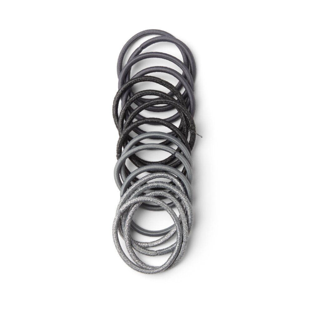 Lot de 15 élastiques sans métal gris et noir