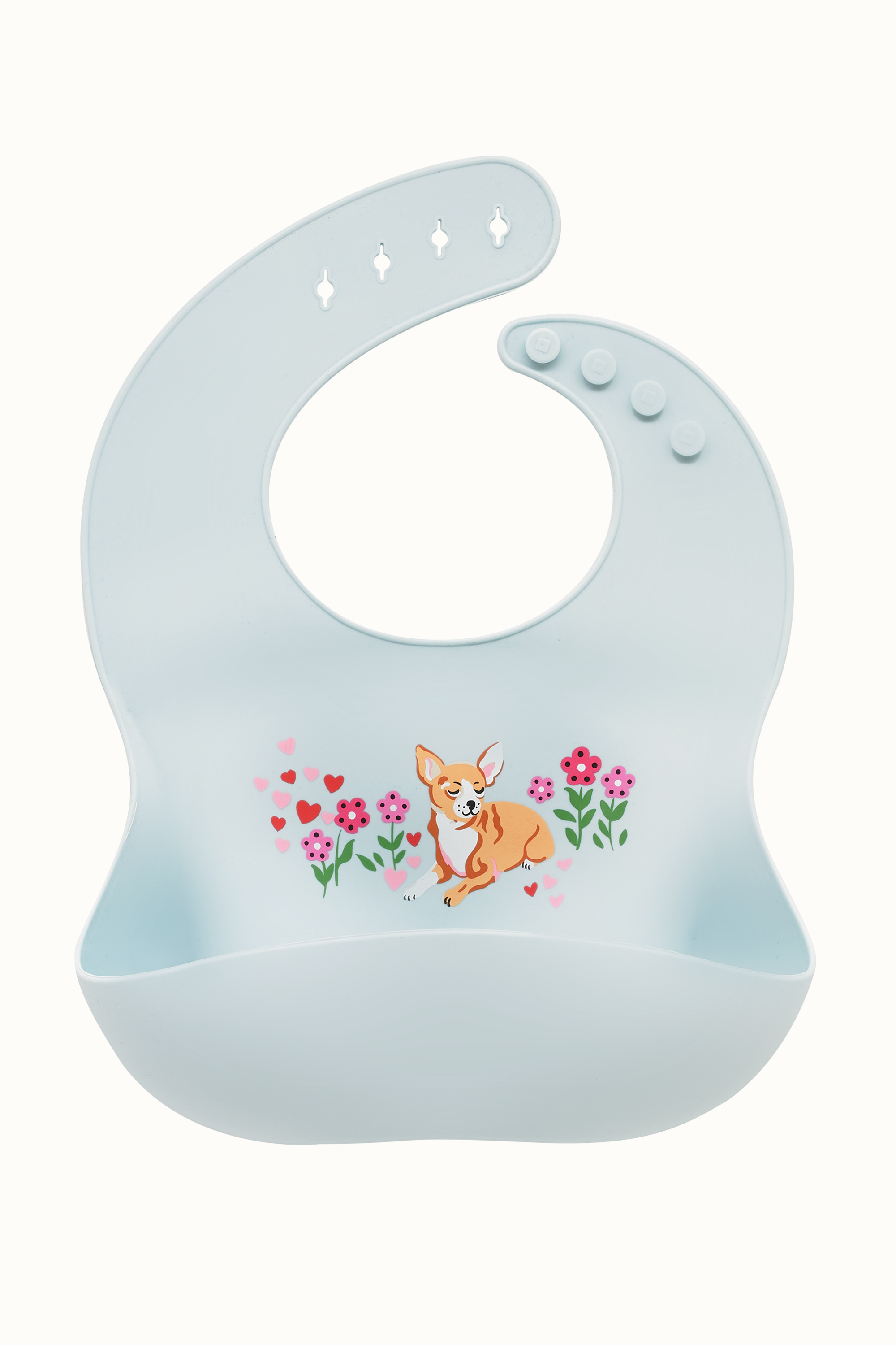 Baby Puppy Fields Silicon Bib