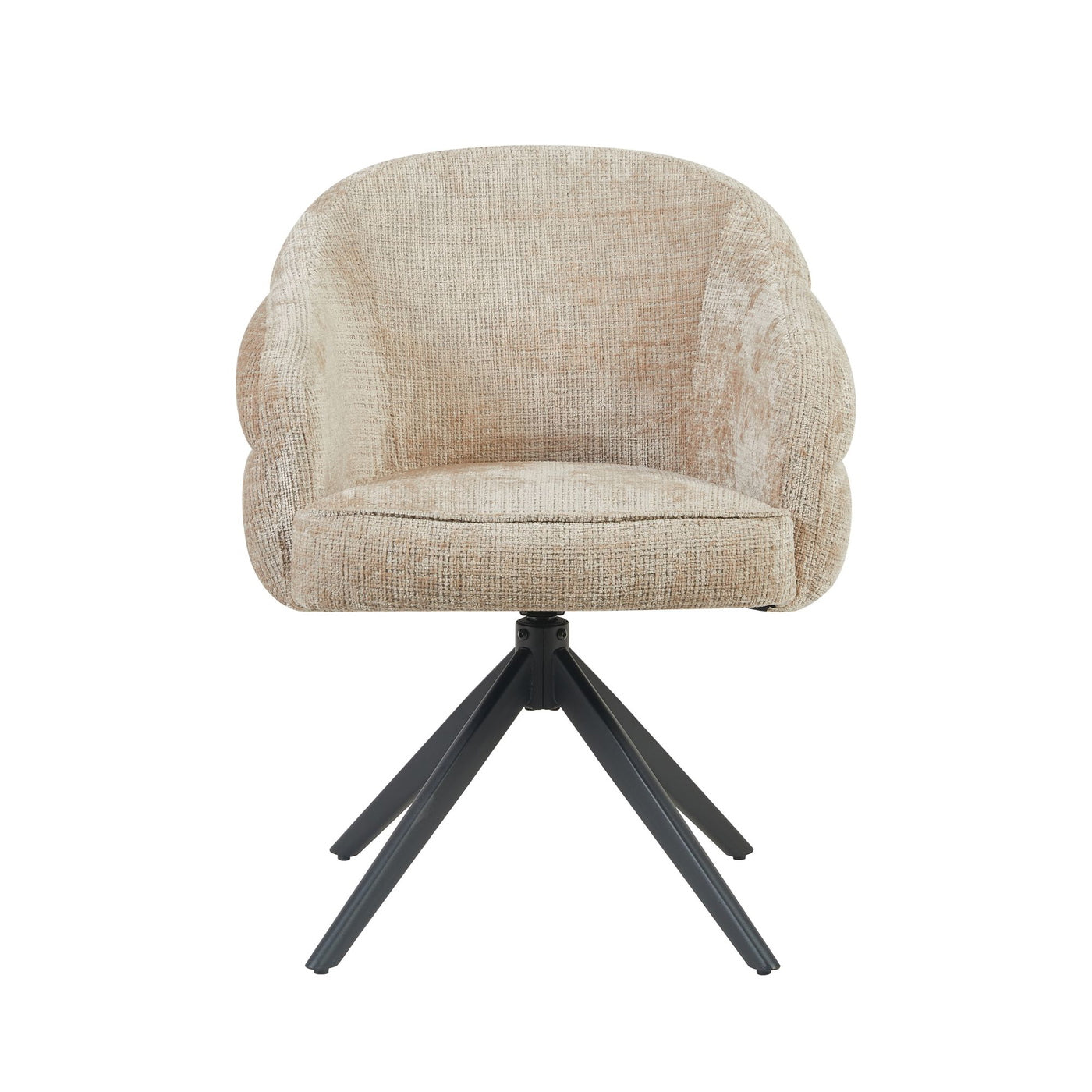Starfurn Eetkamerstoel Bella - Beige/Zwart - Draaibaar - Set van 2