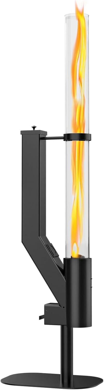 Rayzi 58 Inch Pellet Stove  Patio Heater Wood Pellet Heater  Pellet Fire Pit for Outdoor - Smokeless Wood Pellet Burning Flame  Outside Backyard Bonfire  Fireplace for Camping Patio Garden Picnic