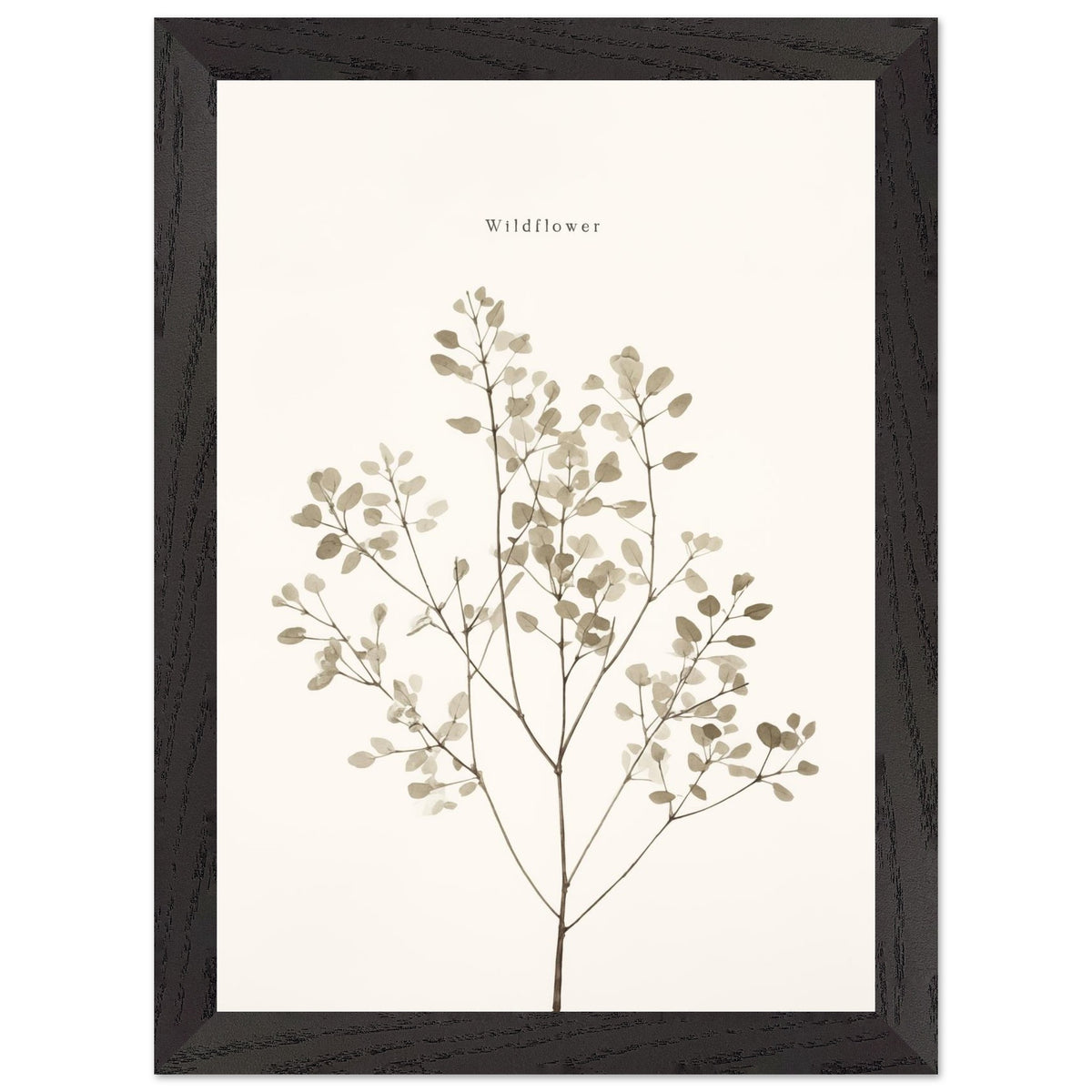 Artfulprints Poster met Lijst Wildflower  - A4 21x29.7 cm - Taupe