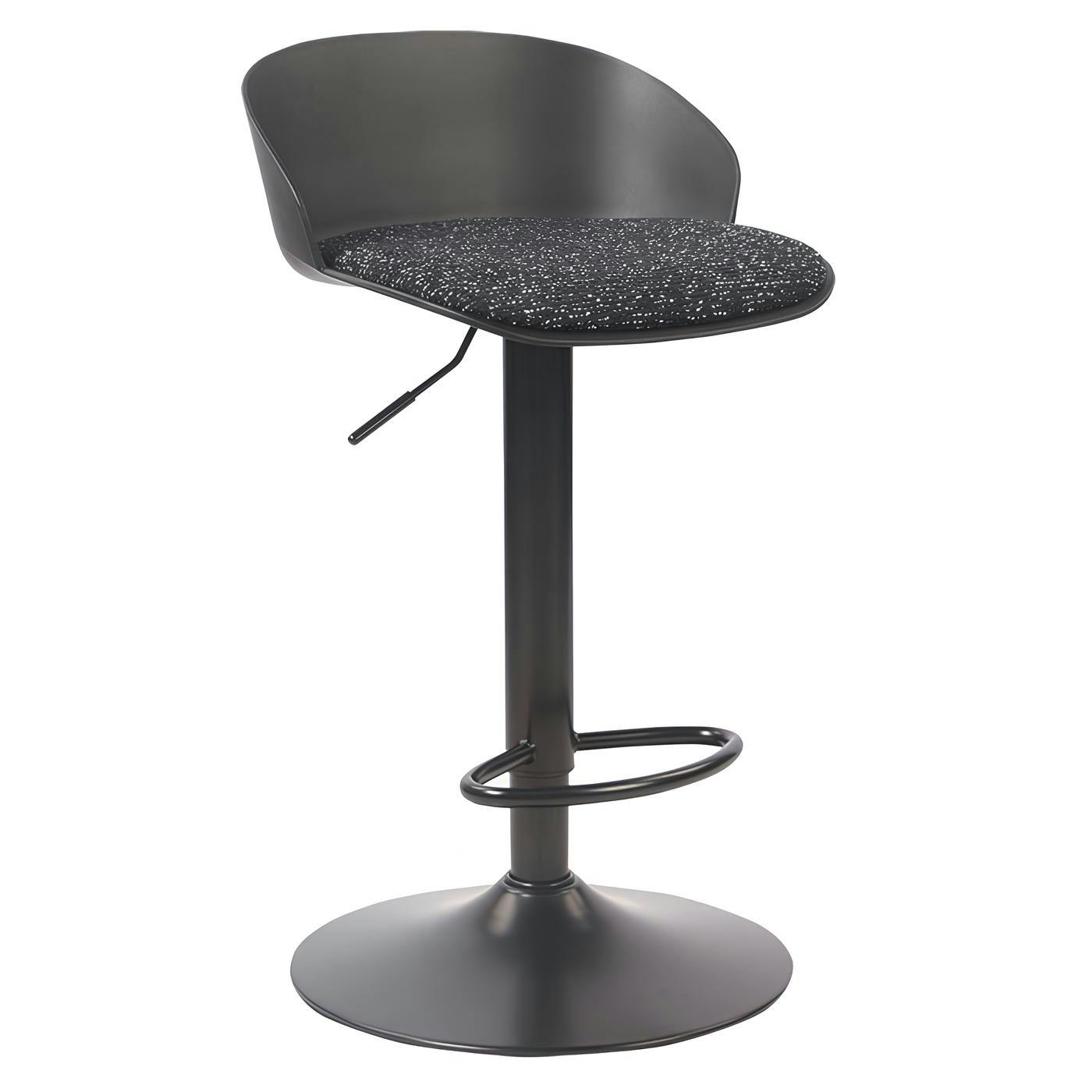 Tabouret de bar réglable métal et tissu noir (lot de 2) LEEDS