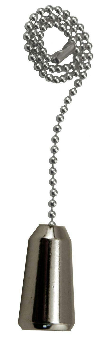 Atron Electro Industries FA132 Bell Ceiling Fan Pull with Chrome Beaded Chain, Chrome, 12-in