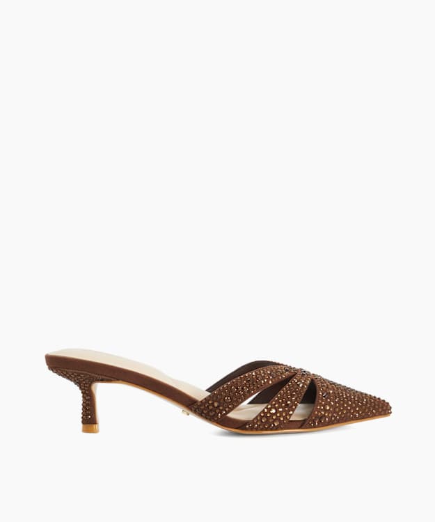 Calla Brown - Embellished Heeled Mules