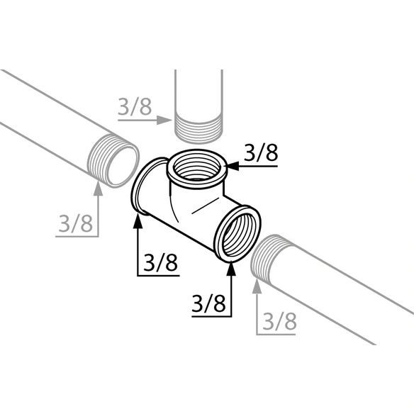 T-Stück, Messing