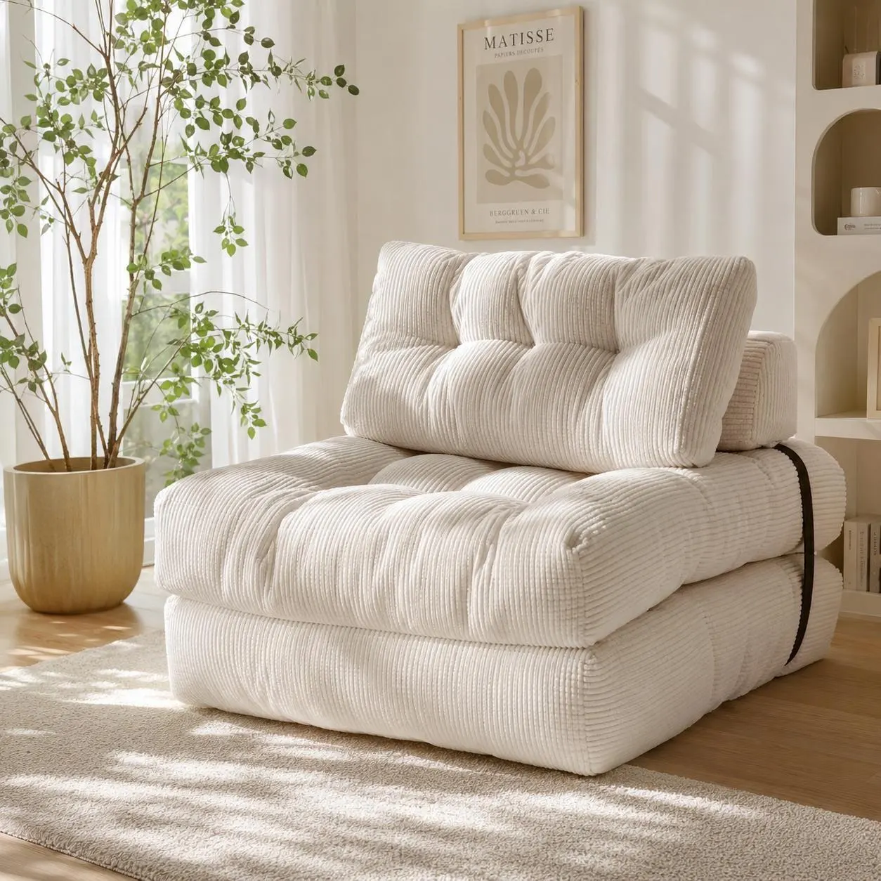 Convertible Sofa Bed, Foldable Floor Lounge Chair, Pillow Included