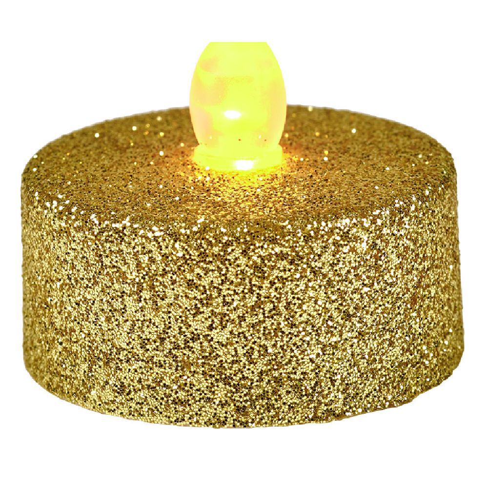 Bougie lumineuse dorée No&euml;l x4