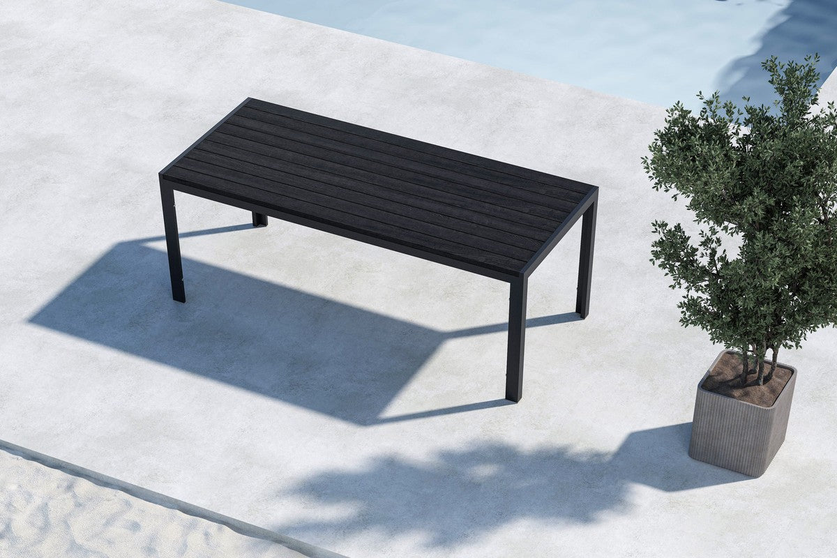 Rebellenclub Cappero Tuintafel - 205 x 90 cm - Zwart