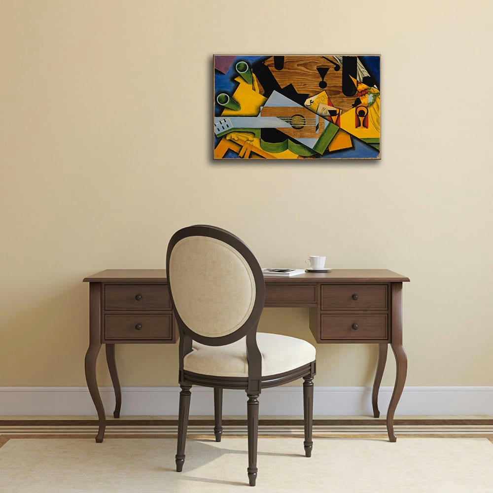 - Tableau nature morte à la guitare Juan Gris 60x90cm