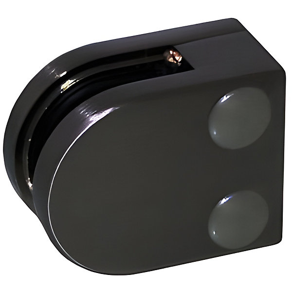 4 x Pince à verre plate modèle 00 - Ep. verre 6,76 mm - Inox noir anthracite