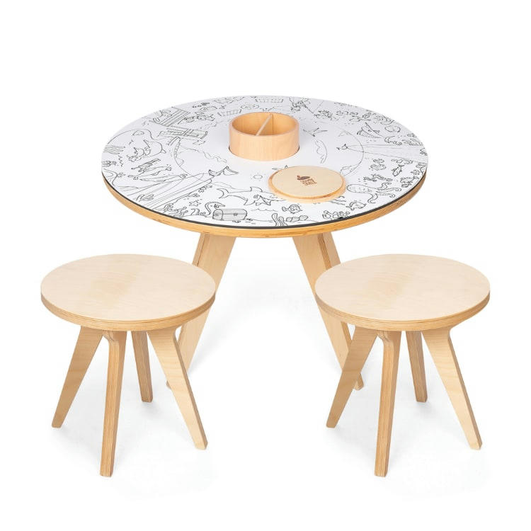 FUN ACTIVITIES - Table à dessiner multifonction D70cm et 2 tabourets