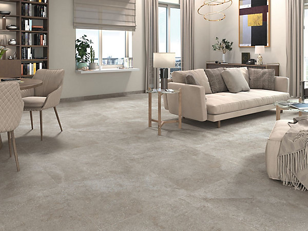 Carrelage Aspect bétonFlorence gris ciré antiderapant R-11 60x60 cm