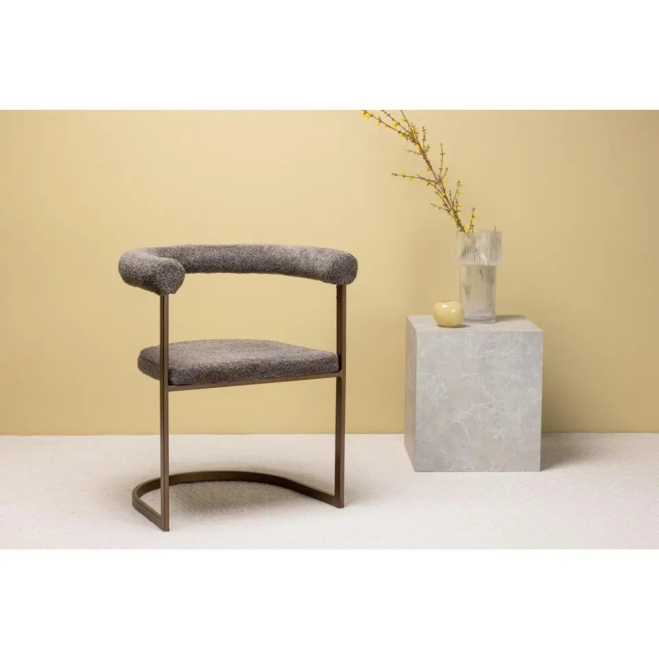 Svea - Zelo eetkamerstoel - boucle - bruin