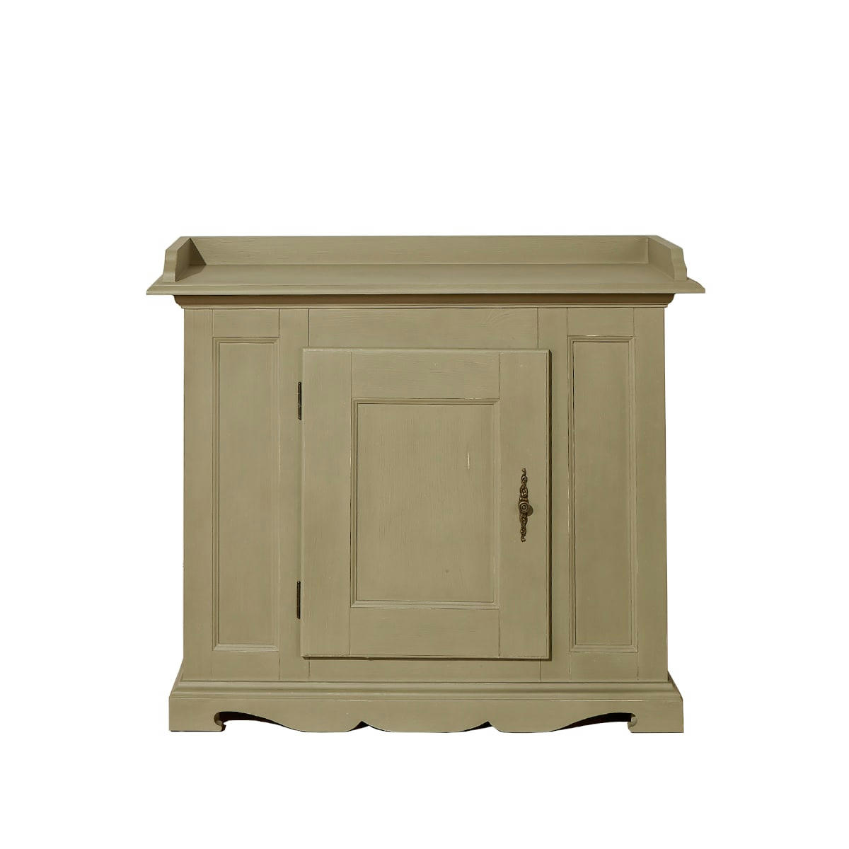 HAILEY - Buffet patiné 1 porte 110 cm gris clair