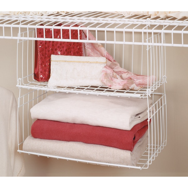 ClosetMaid White Stainless Steel 17-inch Hanging Basket