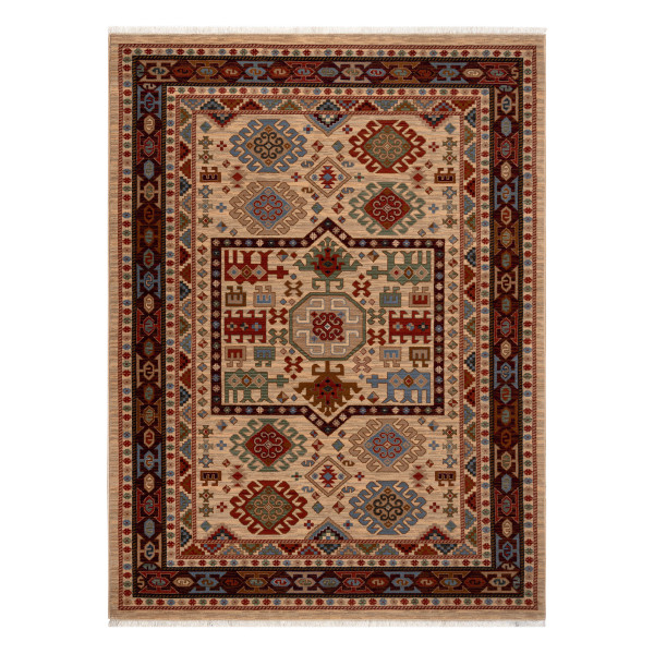 Dywan wełniany KESHAN Frędzle, Ornament orientalny 6668/53555 80x145 cm