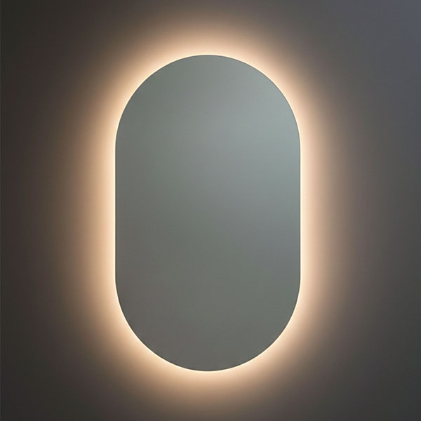 Miroir ovale à bord poli 40x80 cm en forme avec rétroéclairage led périmétrique