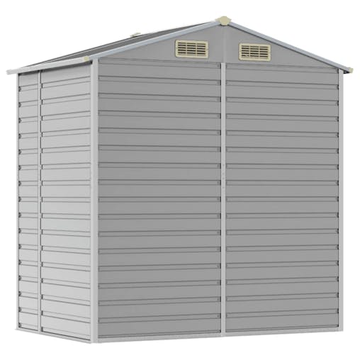NNEVL Garden Shed Light Grey 191x130x198 cm Galvanised Steel