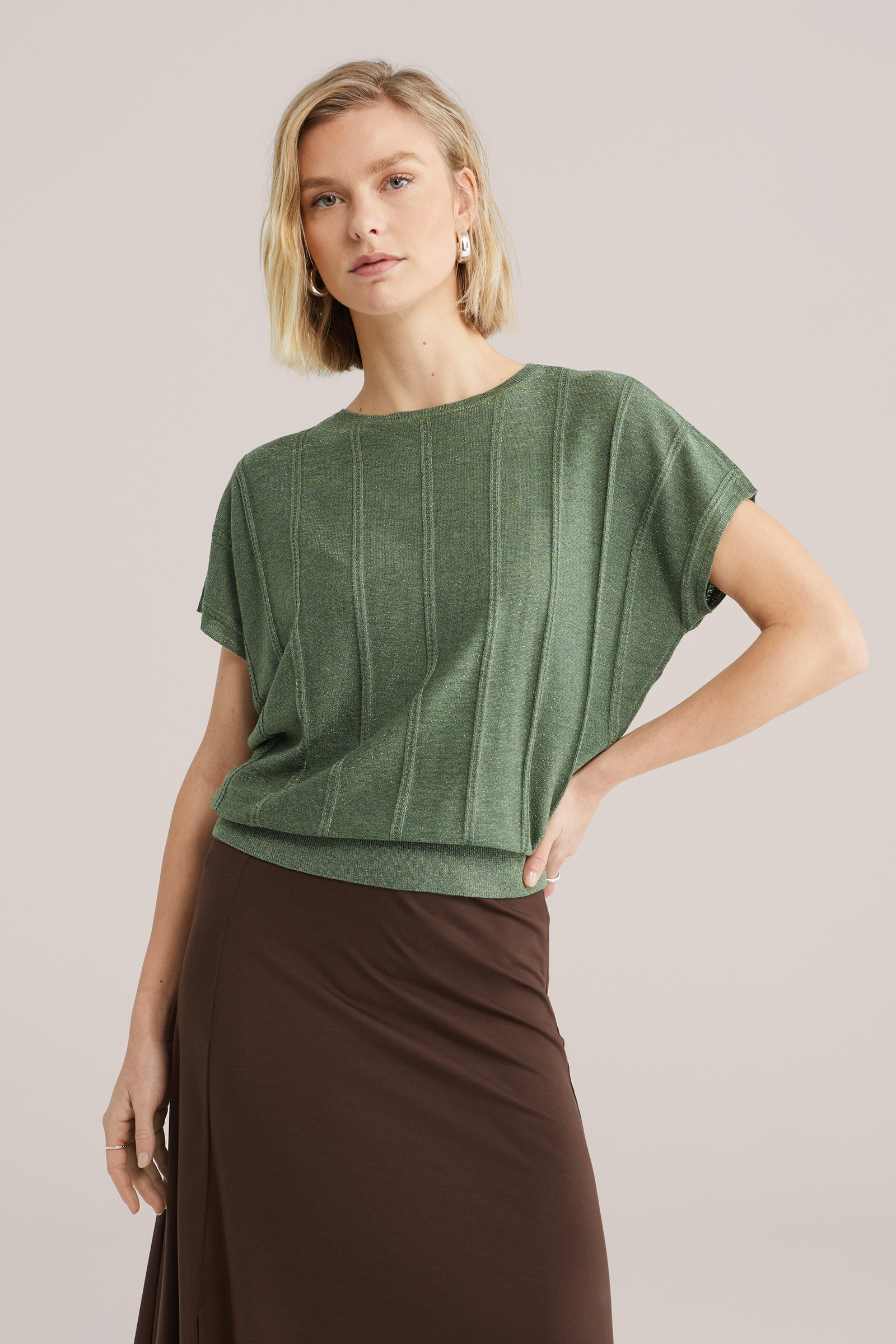 Dames T-shirt met glittergaren