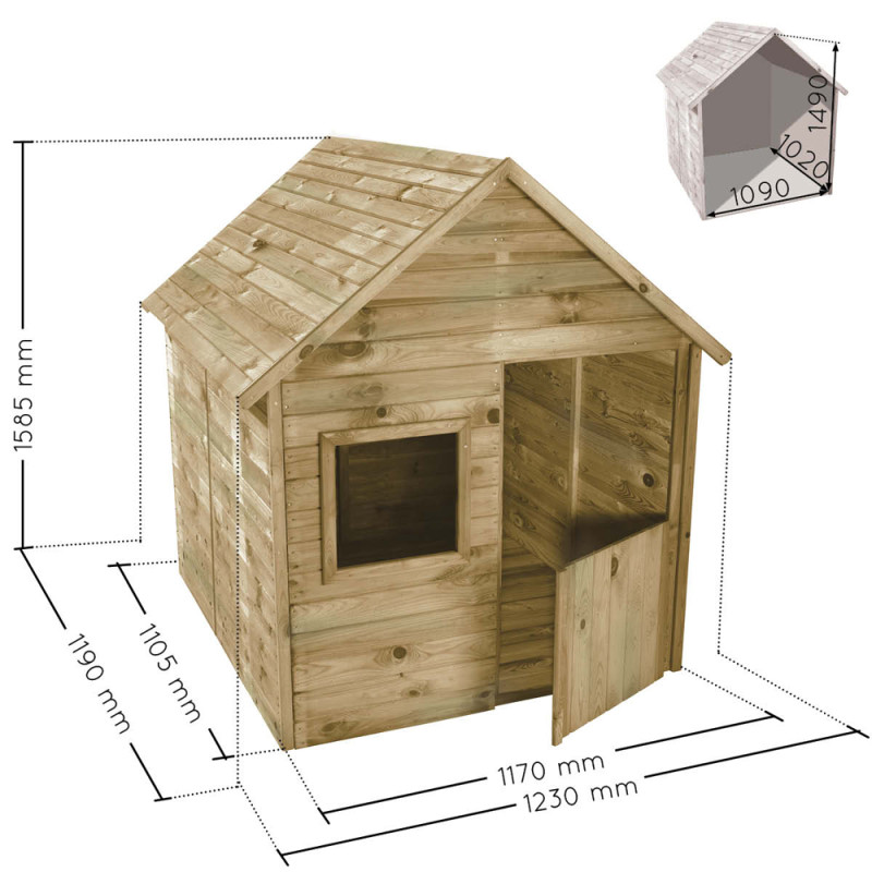 Cabane pour enfant Marina 1,23 x 1,19 x 1,58 m SOULET