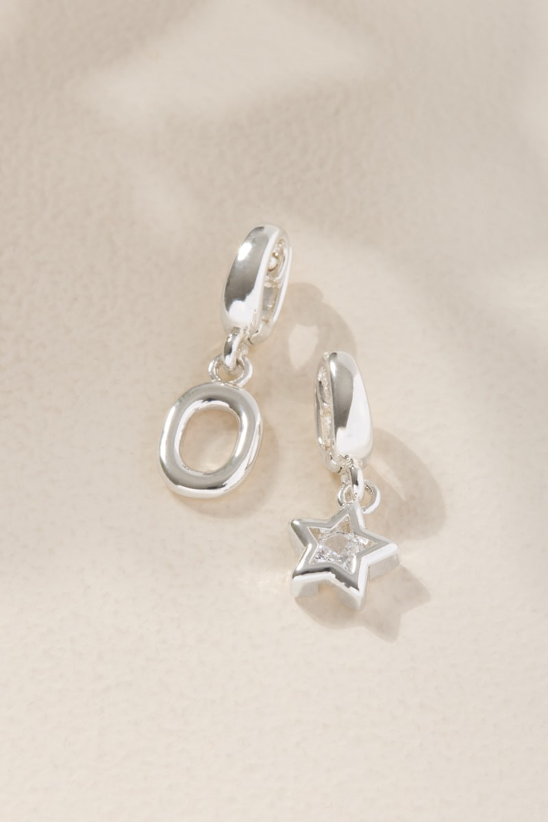 Star and Number Charm Set Silver
