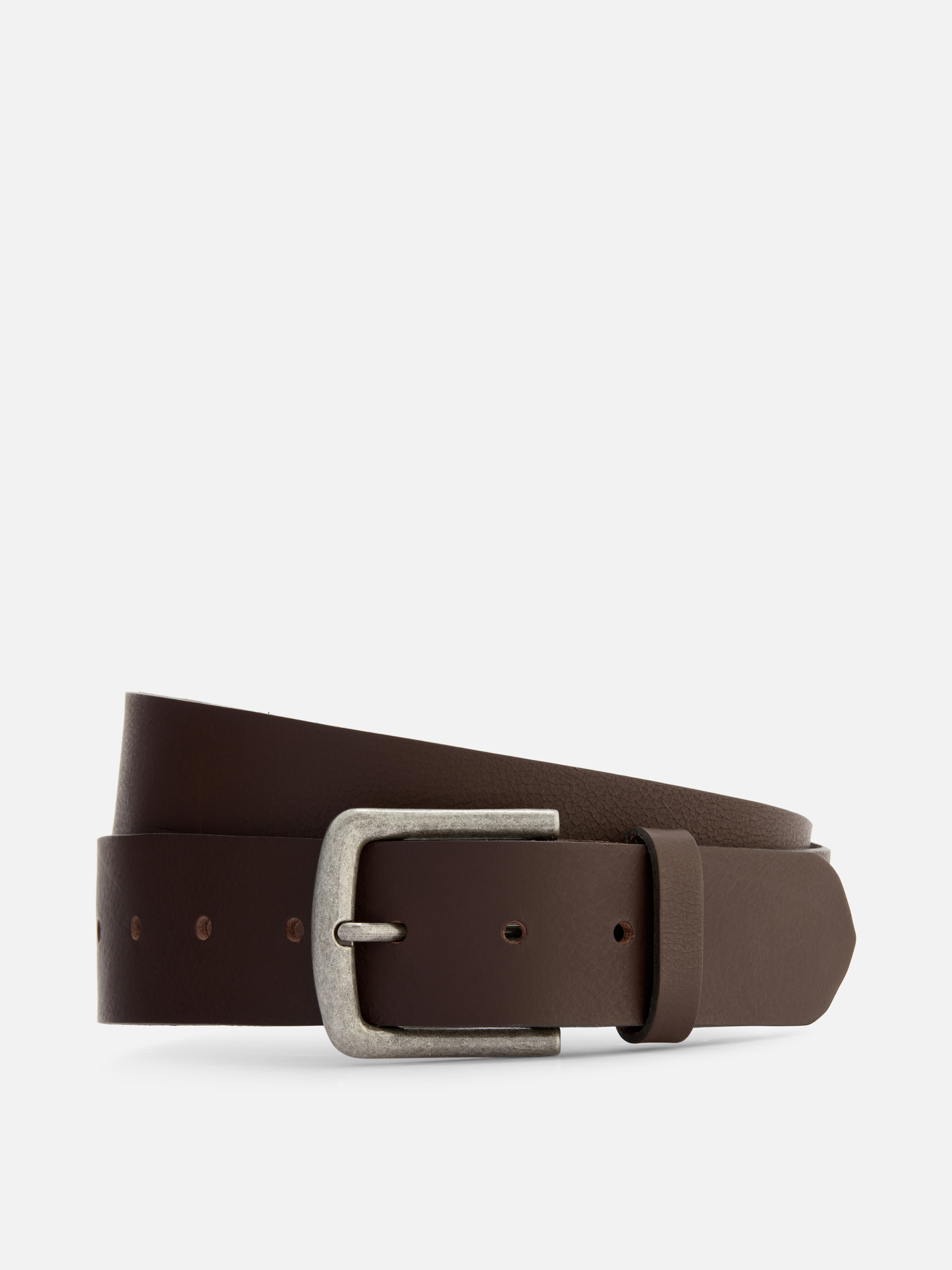 Square Buckle Leather Belt