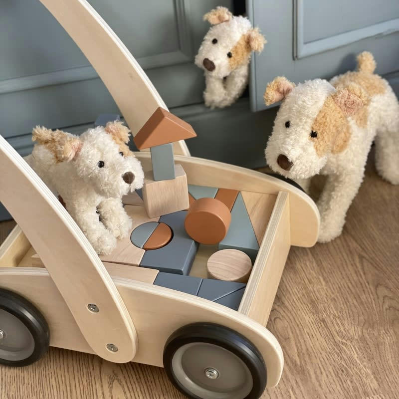 - Chariot de marche avec blocs en bois