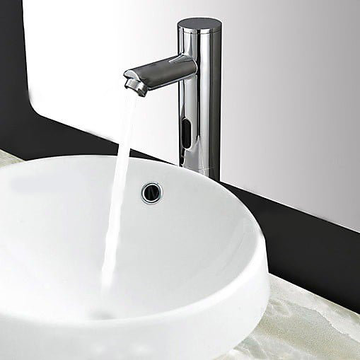 Mitigeur vasque moderne à capteur automatique Chromé - eau froide - Pula