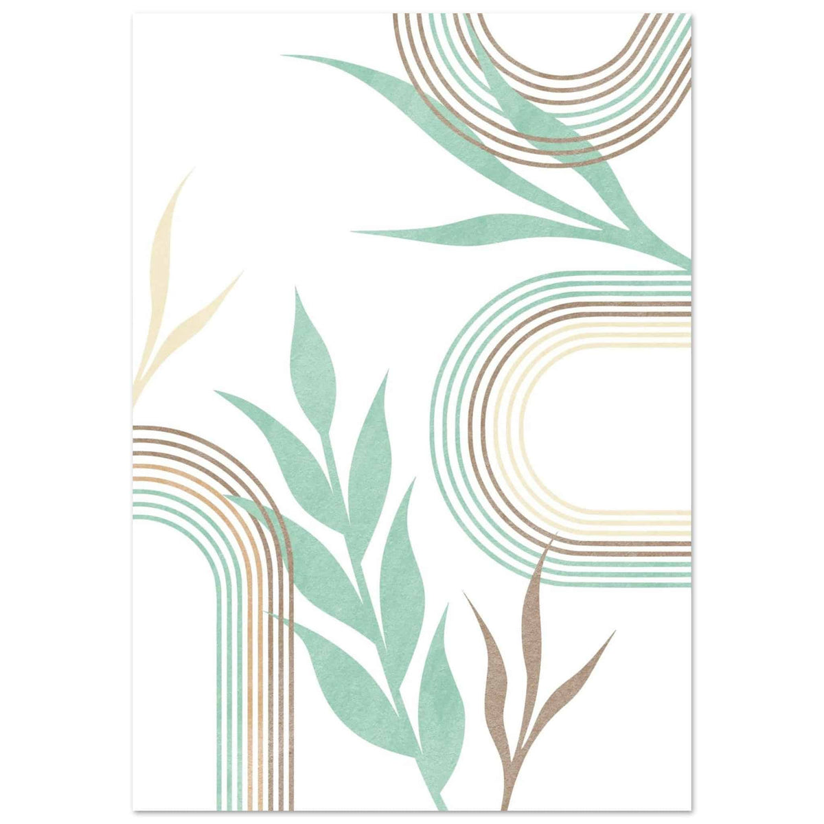 Artfulprints Poster Boho – Mint leaves  - 70x100 cm - Groen