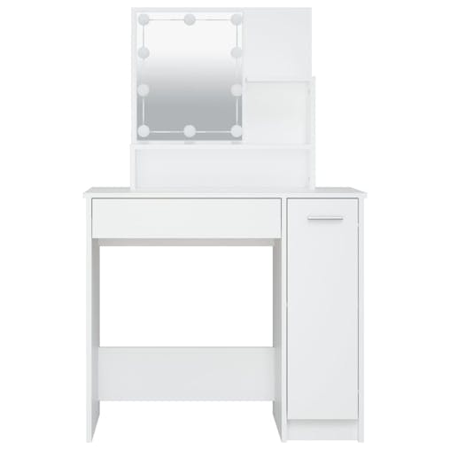 NNEVL Dressing Table with LED White 86.5x35x136 cm
