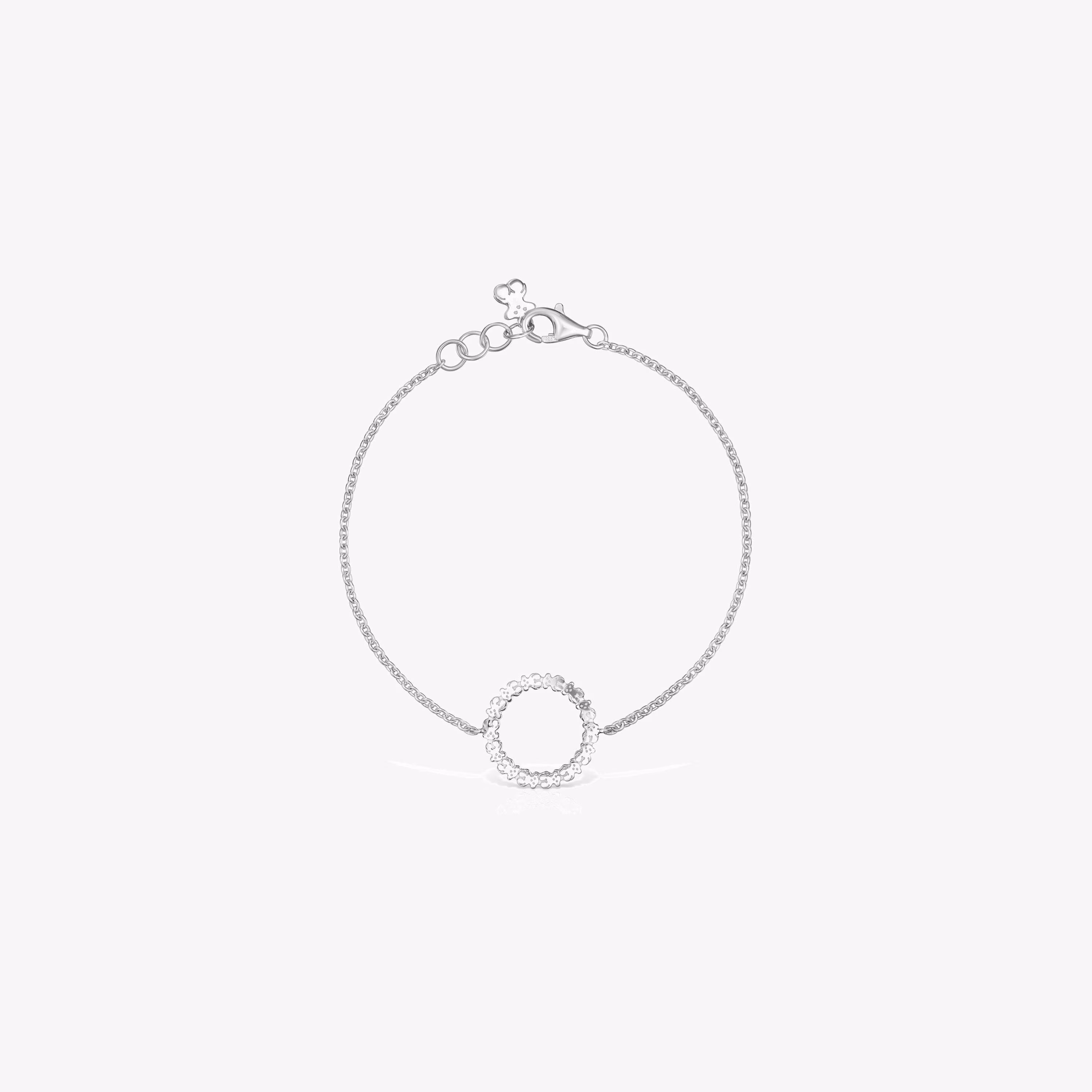 Pulsera disco de plata Straight