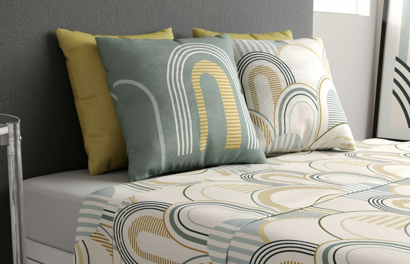 COLIZÉ - Parure de drap coton beige 180x290 cm