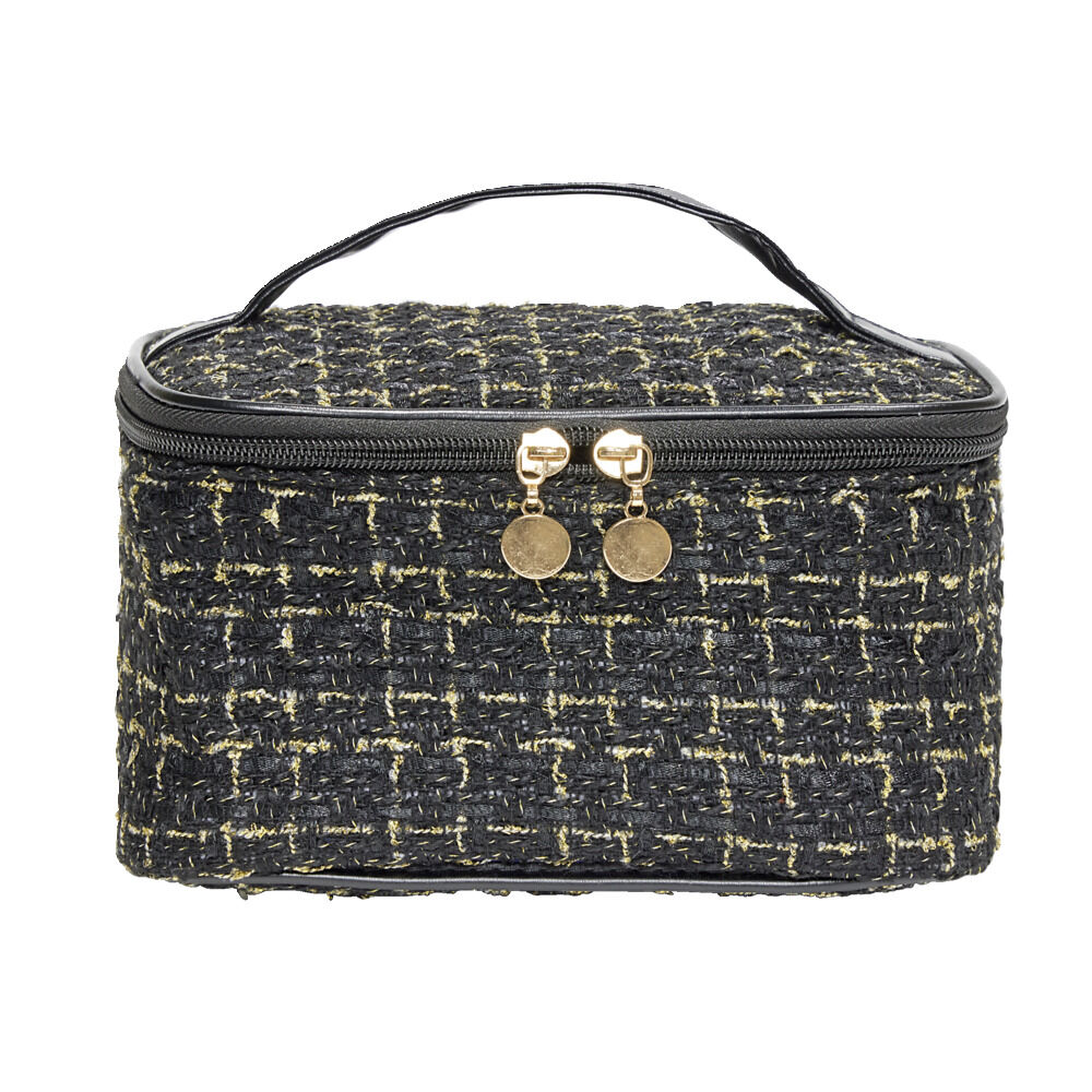 Trousse de toilette et maquillage vanity 22x14xH12cm - 2 modèles noir ou blanc