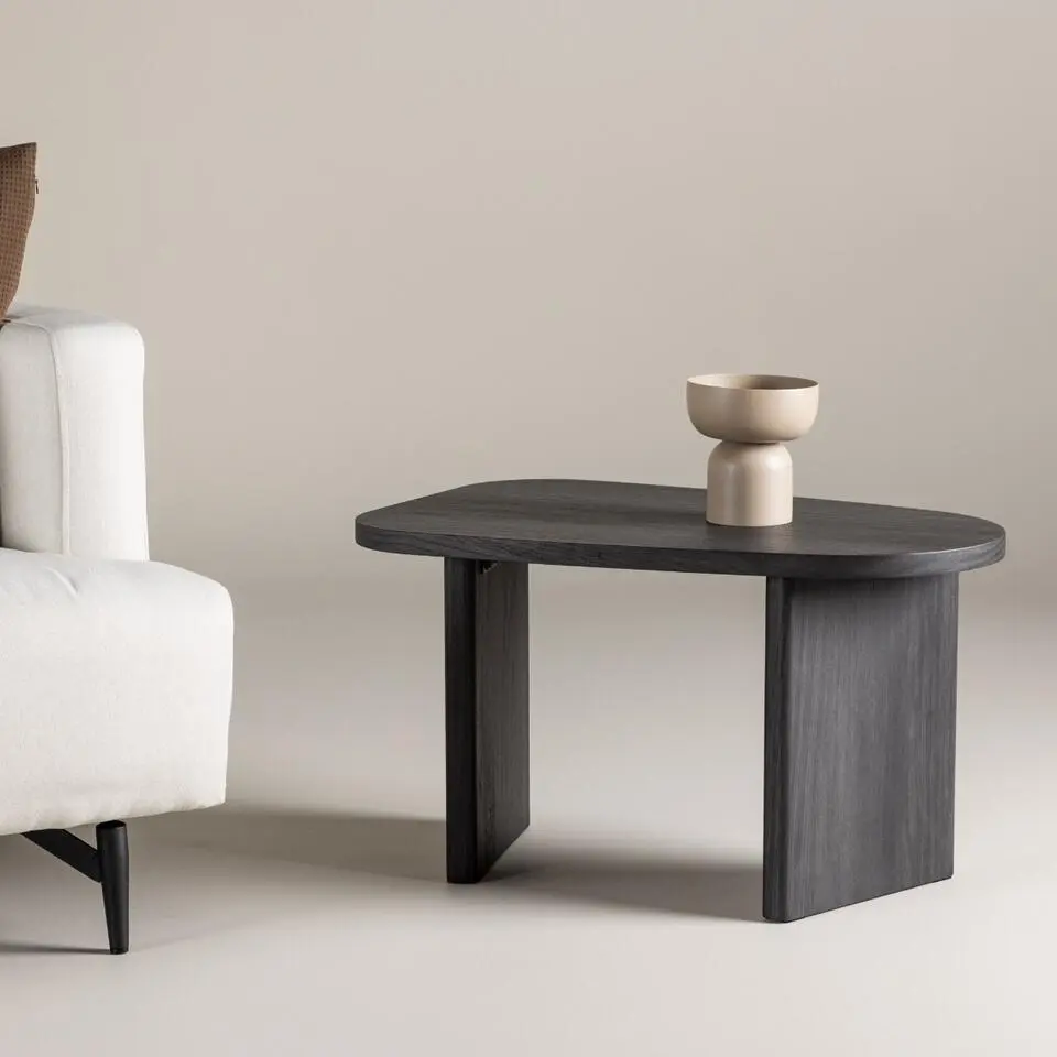 Salontafel Zwart 70x45cm - Scandinavisch - Tafel Gr&ouml;nvik