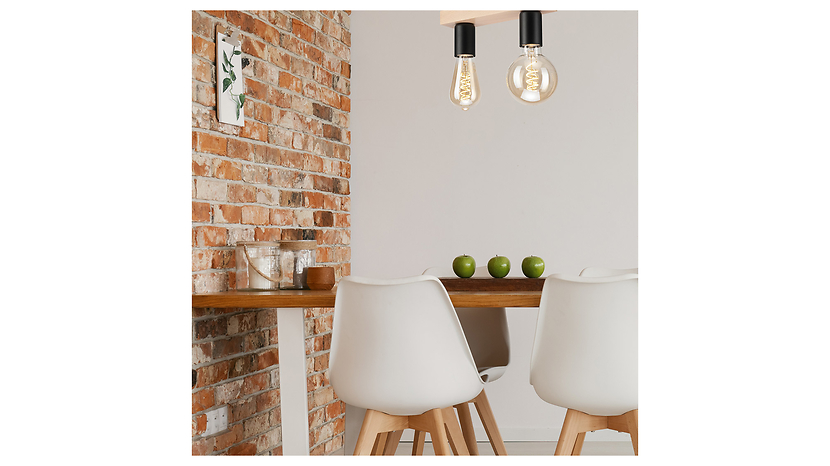 Lampa sufitowa Vito 2-punktowa drewniana beżowa